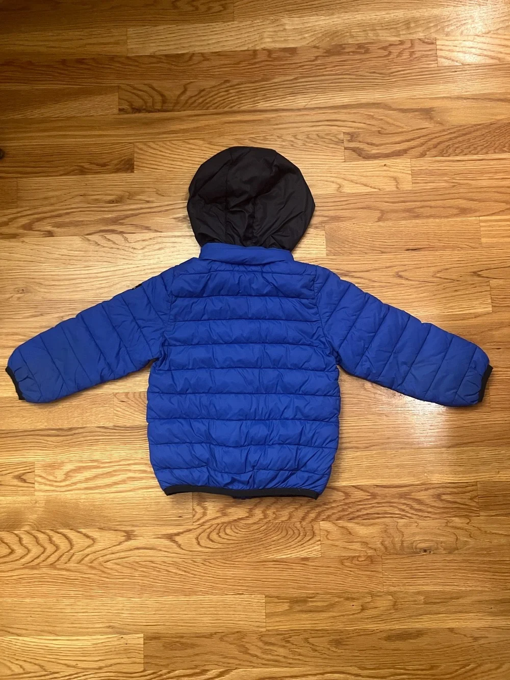 Mayoral Royal Blue Hooded Puffer Jacket with Black Hood